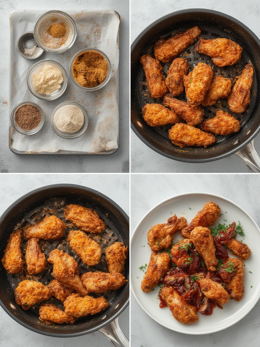 Chicken wings brining in buttermilk mixture
