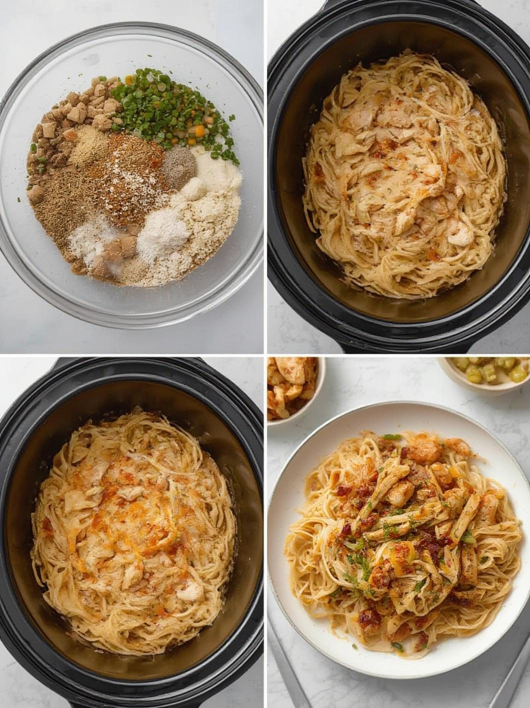 Preparation steps for chicken egg noodles slow cooker