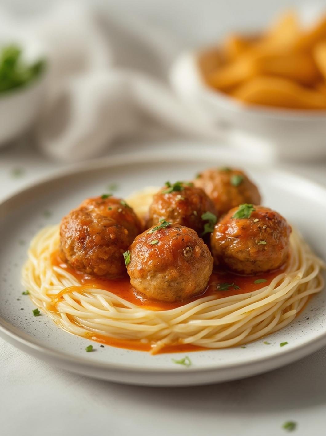 Serving suggestions for chicken meatballs recipe