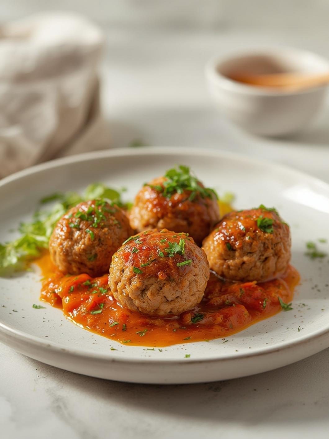 Serving suggestions for ground chicken meatballs