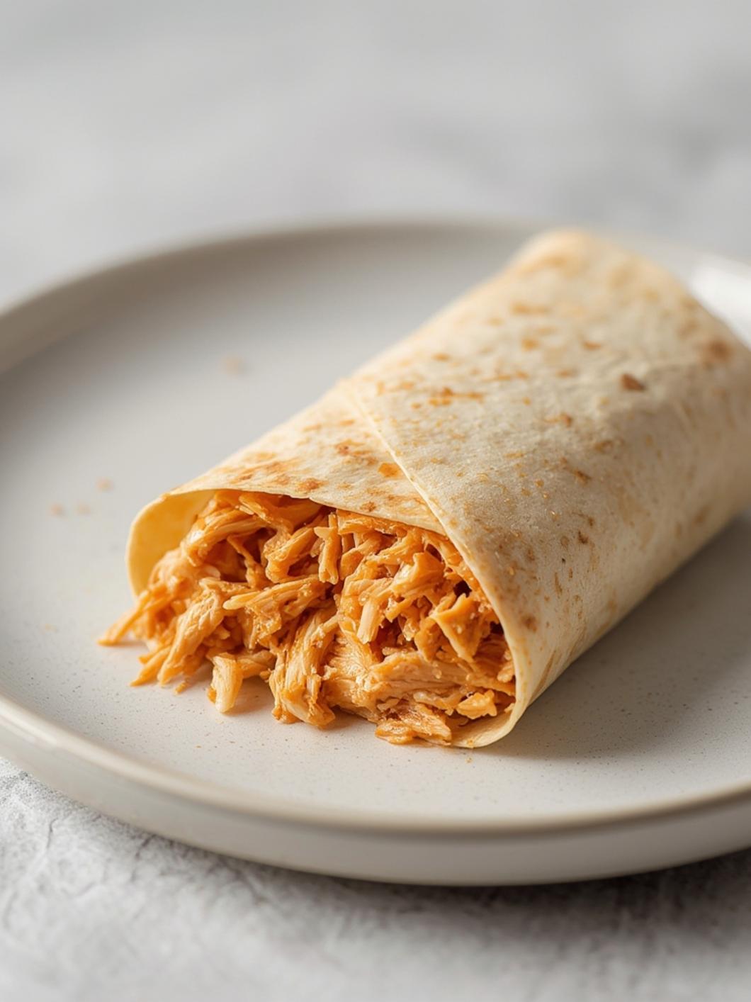 shredded chicken burrito