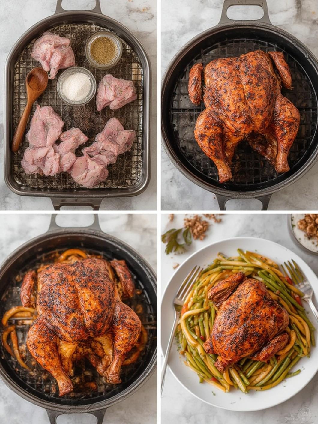 Applying dry brine to whole chicken for pellet smoker