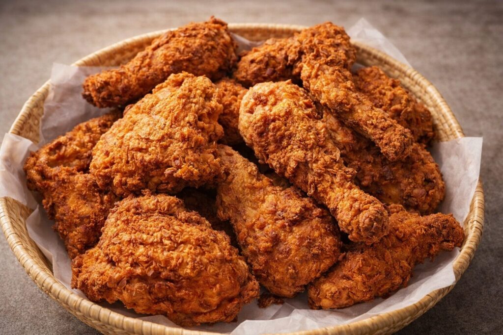 temp oil fried chicken