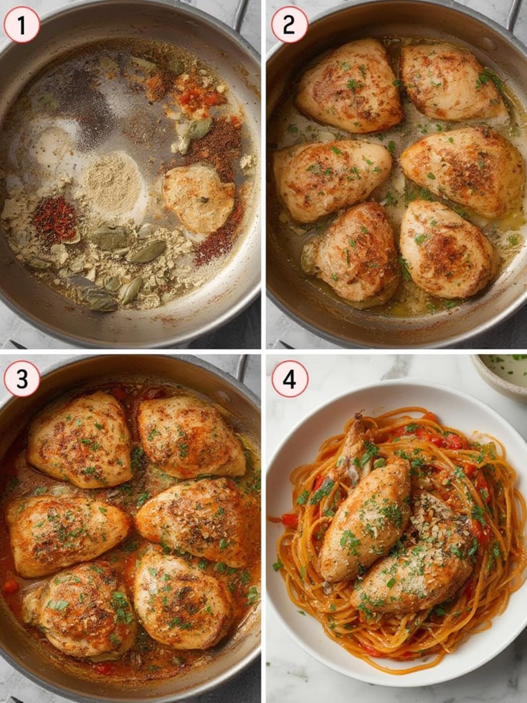 Preparation steps for best italian chicken recipe