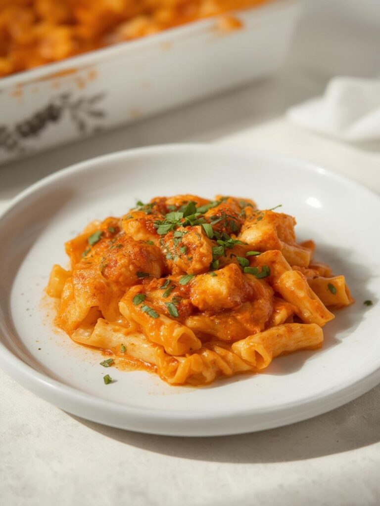 buffalo chicken pasta bake
