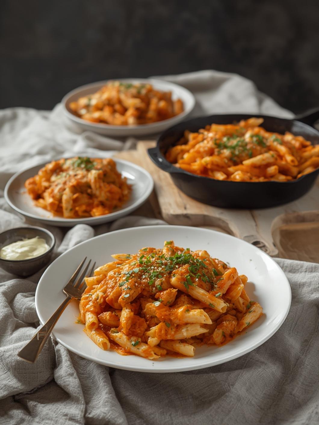 buffalo chicken pasta bake