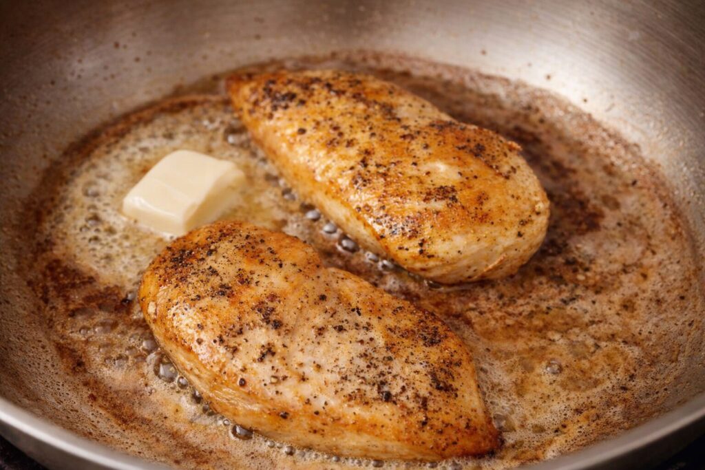 chicken breast on the stove
