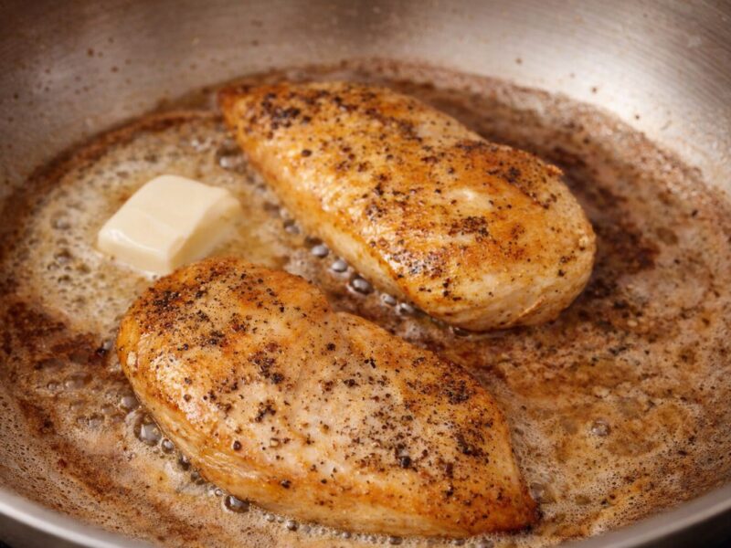 chicken breast on the stove