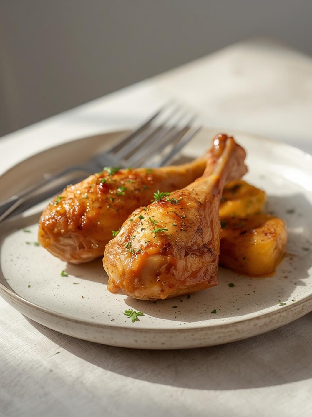roasted chicken leg quarters served