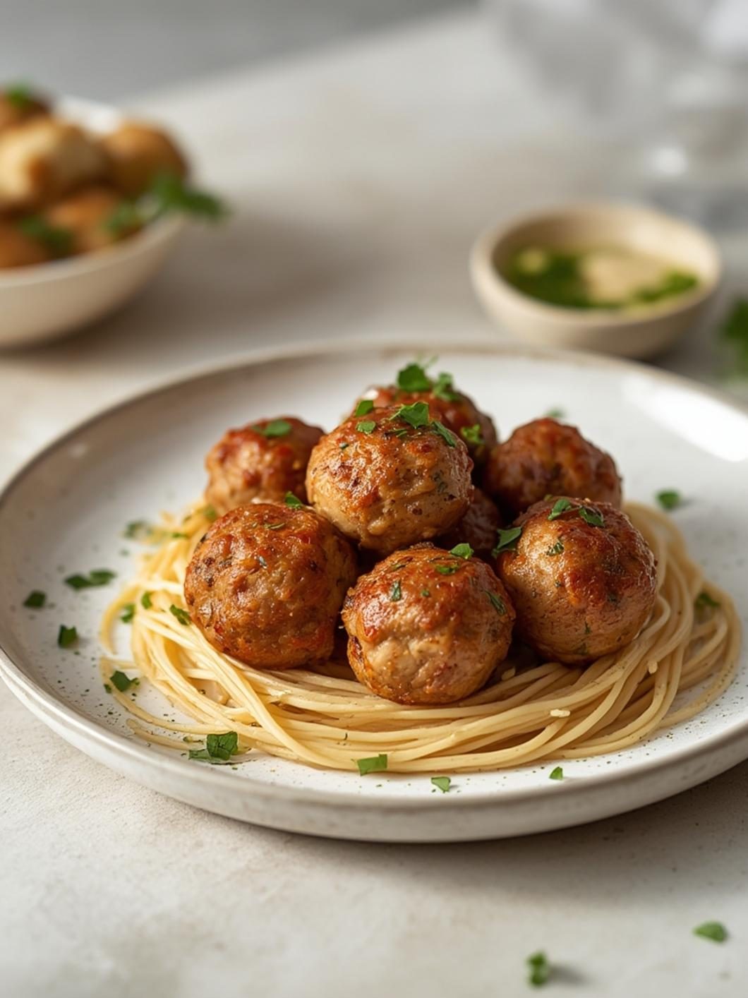 Serving suggestions for chicken meatballs recipe