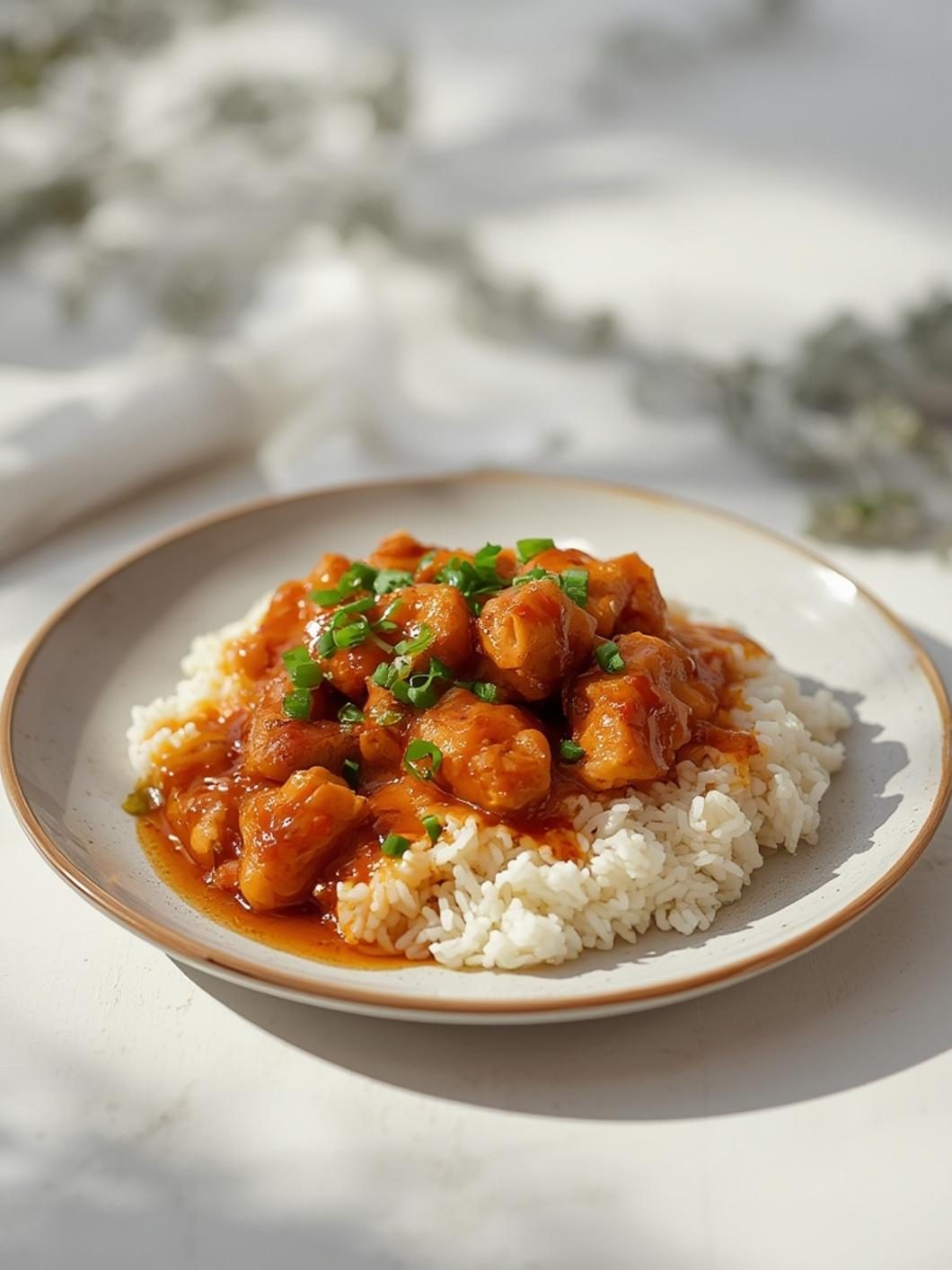 Serving suggestions for honey chicken and rice