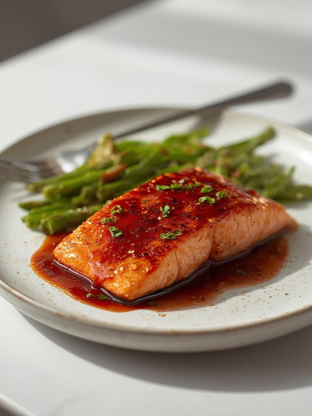 Preparation steps for miso glazed salmon