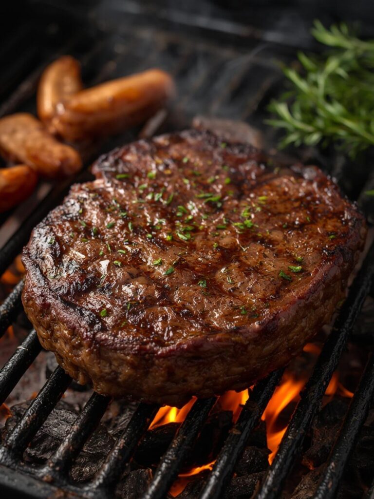 beef chuck steak on grill