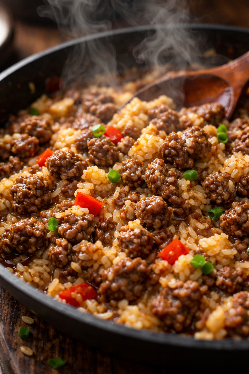 ground meat rice