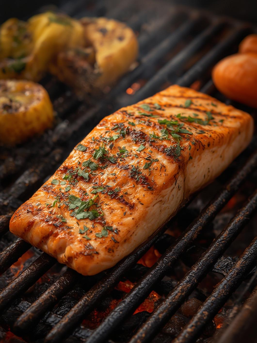 cooking salmon on the grill