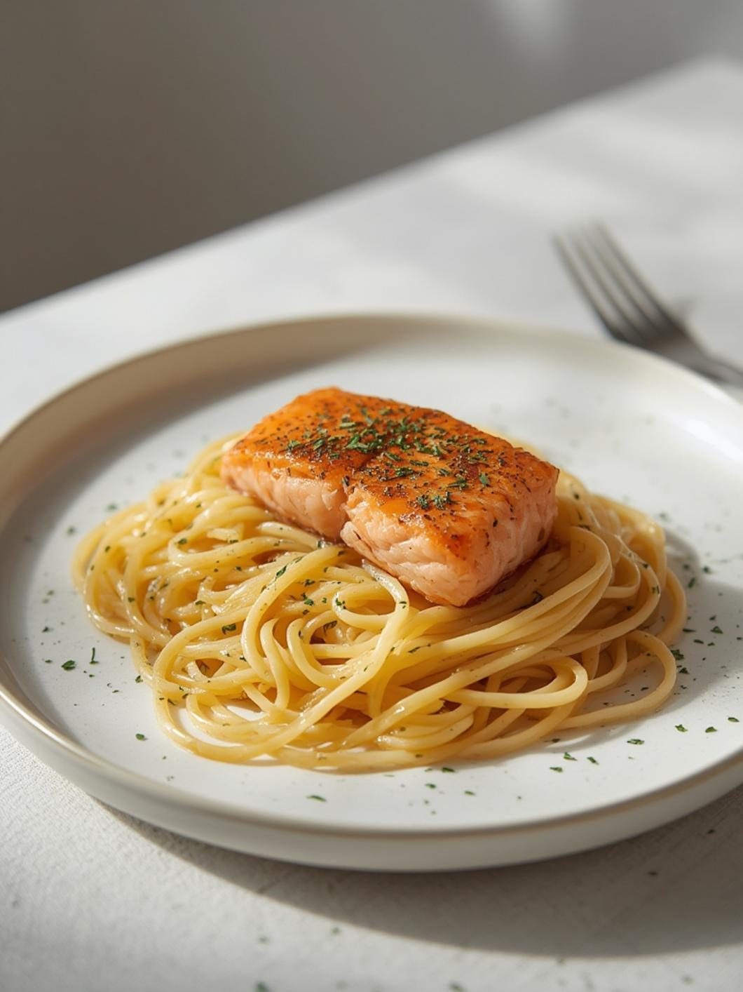 Serving suggestions for salmon linguine recipe