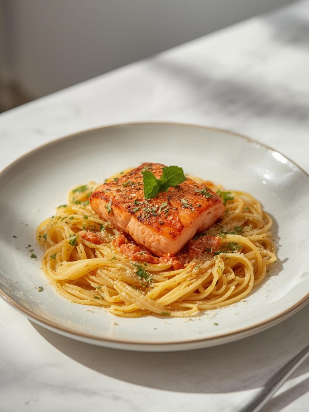 Serving suggestions for salmon pasta recipe