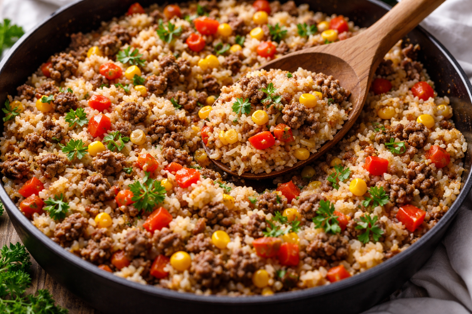 ground beef and rice recipe