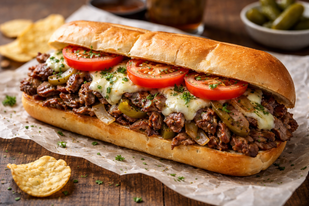 The Best Steak Sub Recipe — Cheesy, Juicy & Loaded