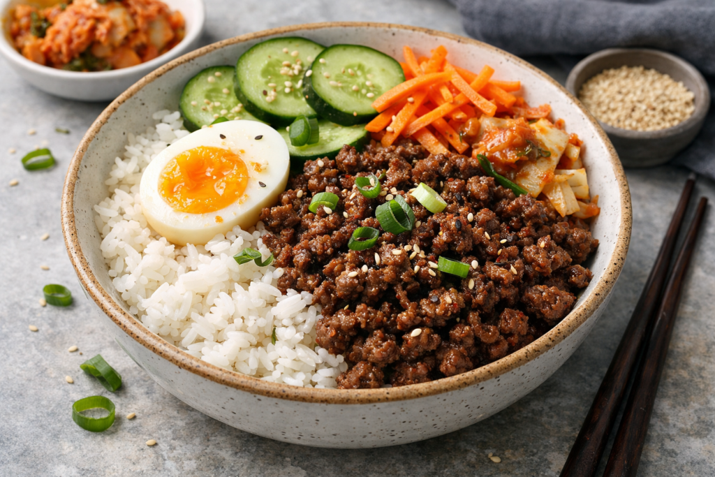 Korean ground beef bowl recipe