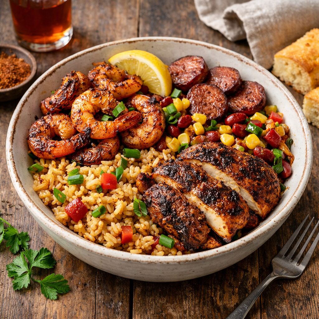 Meal prep Cajun bowls