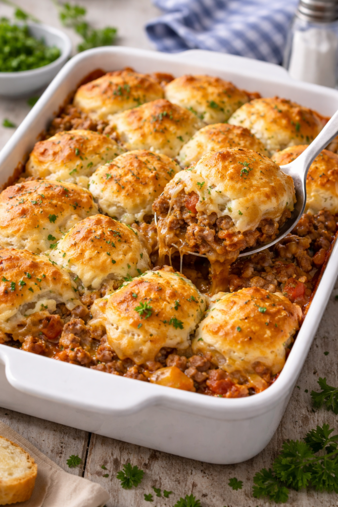 Biscuit Casserole with Ground Beef: Easy One-Pan Comfort Food Dinner