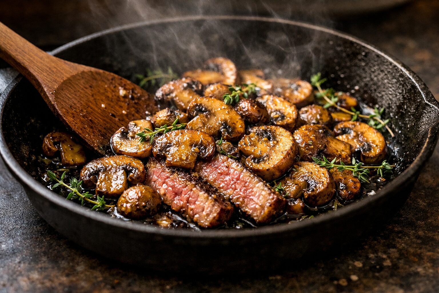 how to cook mushrooms for steak