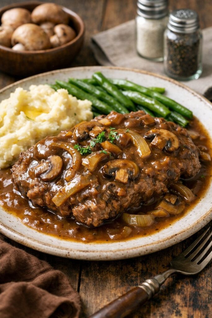 Slow Cooker Swiss Steak with Brown Gravy — Fall-Apart Tender