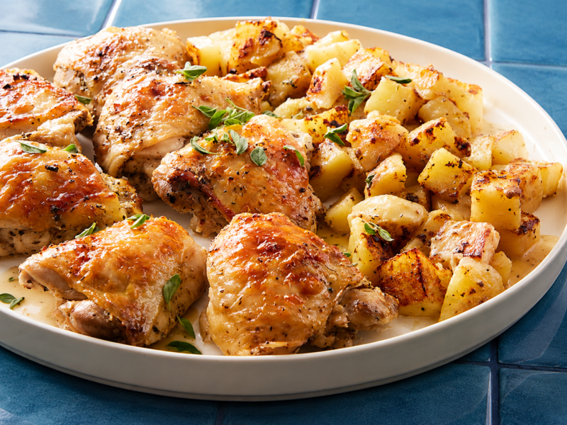 greek lemon chicken and potatoes