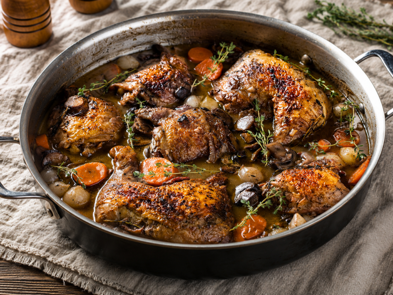 Coq au Vin Without Wine