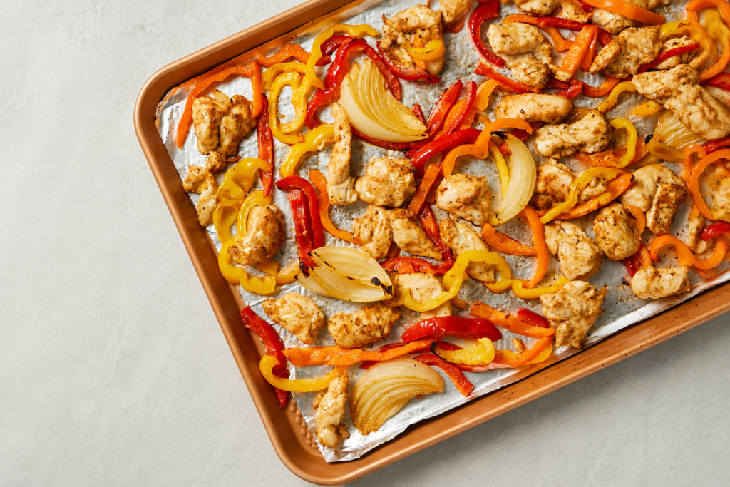 sheet pan chicken fajitas