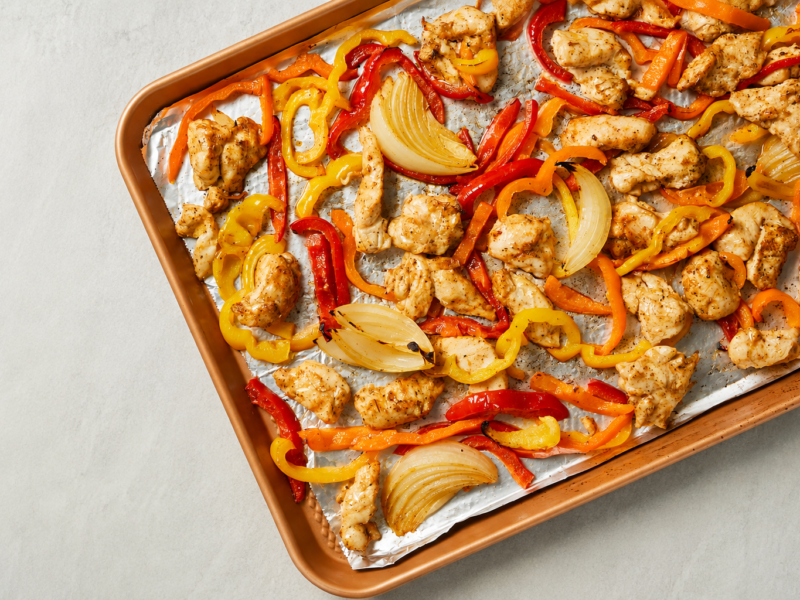 sheet pan chicken fajitas